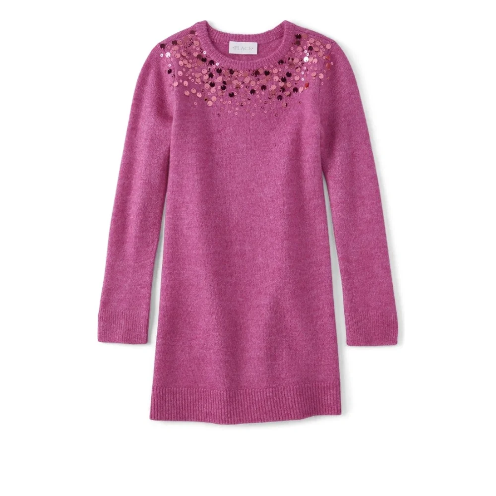 The Children’s Place Girls Pink Glow Sweater Dress Medium (7-8) NEW